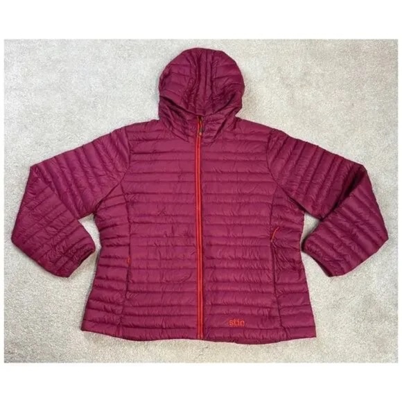 Like new Stio Women's Pinion Down Hooded Jacket Triple Berry Pink Size XXL - Picture 4 of 9